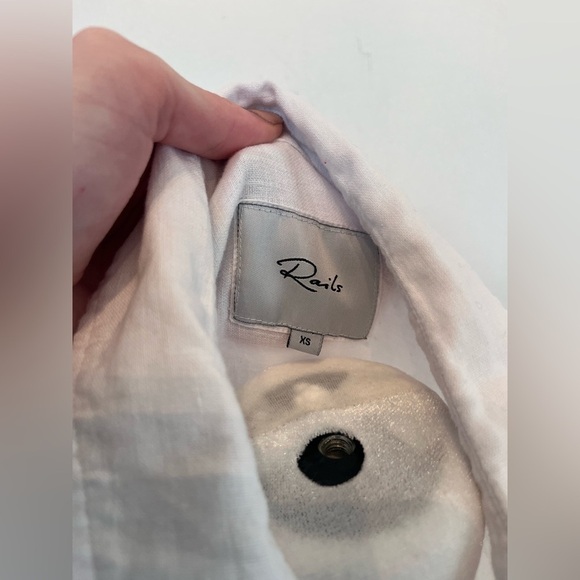 Rails Matea Lace Up Top Extra Small White Navy - Picture 3 of 3